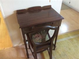 Small writing desk and chair