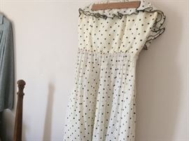 Strapless vintage polka dot dress