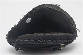 Johnny Bench Signed Glove PSA COA: A Johnny Bench autographed catchers mitt. John signed the inside edge with a silver-toned marker. His signature was authenticated by PSA/DNA; their sticker is on the glove and their card is included. The glove is a black Rawlings “RENEGADE”. John was the legendary catcher for the Cincinnati Reds. He was elected to baseball’s Hall of Fame in 1989.