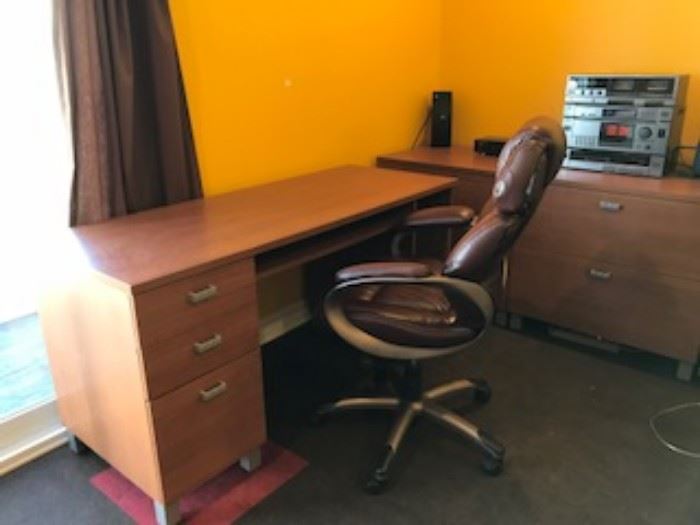 Desk with file credenza (Chair sold)