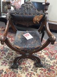 Great English or Italian carved Gargoyle chair.