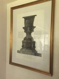 Original Giovanni Battista Parnasi Etching. Gold frame 27''x 37'' x 1.75 Great Condition. Image has been professionally cleaned