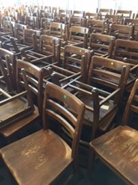 154 Chairs. Lots of scratches on the front of chairs. Backs are fine and the chairs are in great shape very strong and sturdy.