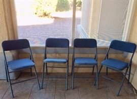 4 Cosco Blue Folding Chairs, sorry no table