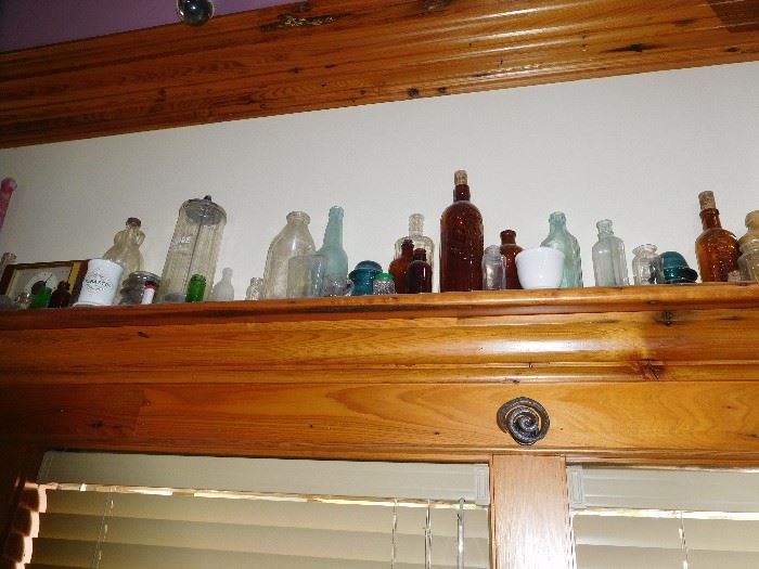 Hundreds of old bottles