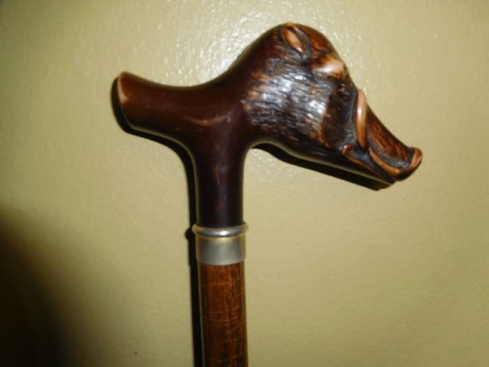 Boar's head cane