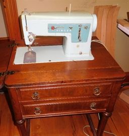 One of three Singer sewing machines