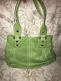 GREEN LEATHER TIGNANELLO HANDBAG