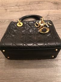 CHRISTIAN DIOR BLACK LEATHER LADY DIOR BAG