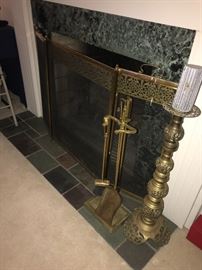 FIREPLACE SCREEN AND FIREPLACE TOOLS