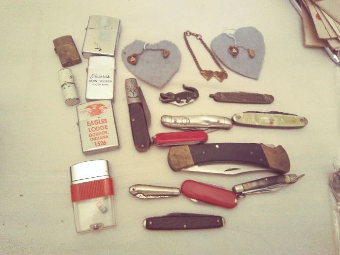 ASSORTED LIGHTERS AND KNIVES