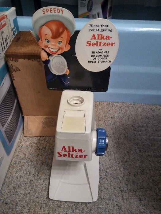 Vintage - ALKA-SELTZER DISPENSER with SPEEDY / E-Bay Seller asking $269.00  (our price is a lot cheaper - come see.) 