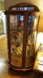 Lighted Oak Curio