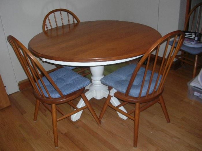 Pedestal dining table and chairs