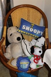 Snoopy Collection overflowing into Ratan Chair