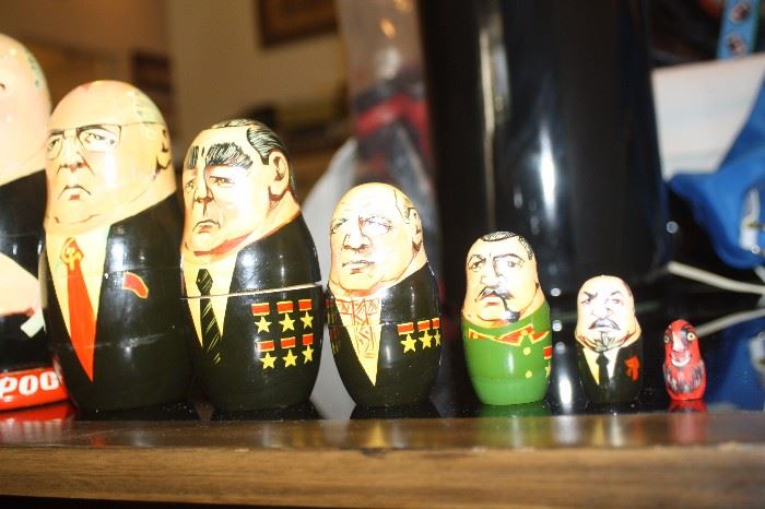 Russian nesting dolls, amazing collection. Political.