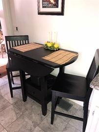 Black High Top table and 2 chairs