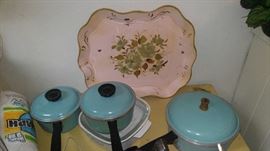 Vintage Club aluminum seafoam green cookware