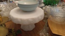 Beautiful white Westmoreland pedestal cake stand