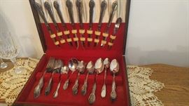 Very nice set of silver plated flatware in the original box
