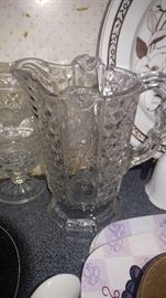 Early early water pitcher pattern glass missing the handle