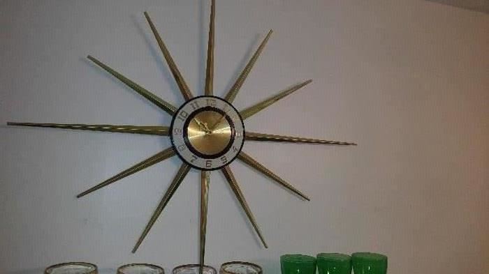 Mid-century modern Starburst clock