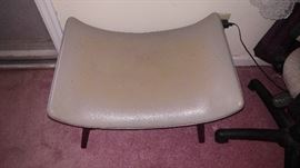 Vintage mid-century modern leather stool