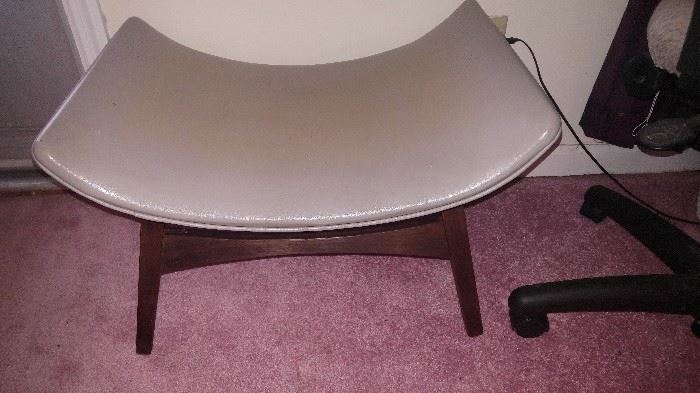 Vintage mid-century modern leather stool