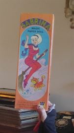 Vintage Sabrina paper doll and other vintage toy items