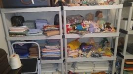 Great selection of vintage material and sewing notions