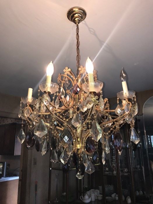 Dining room chandelier.