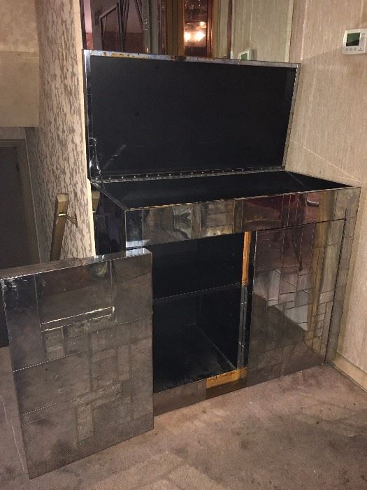 Mirrored bar with storage.  SOLD