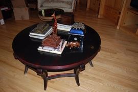 5 Foot round Ebony coffee table from Glabmans