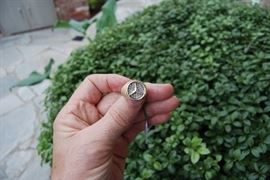 14K pave diamond Mercedes emblem ring - 14.7 grams - Retail value:  $2500  - Size 7 1/4