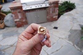 14K Roulette ring with spinning diamond -  Size 7 1/4 - Retail value:  $2200