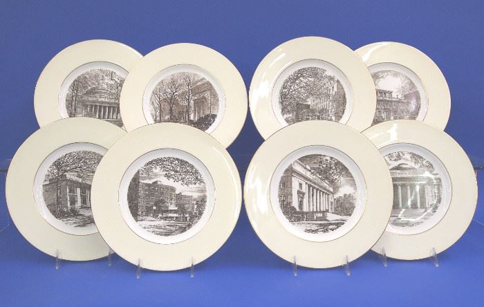  Group of 8 Wedgwood plates views of M.I.T.  