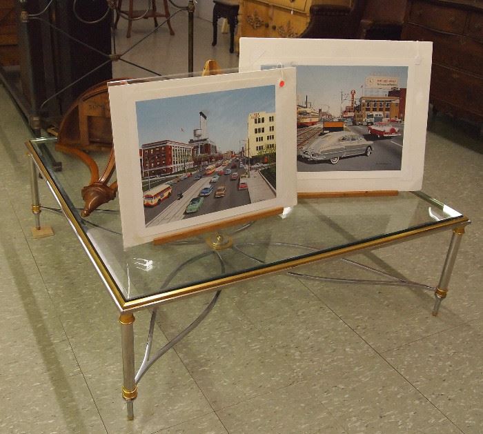 Coffee table and prints