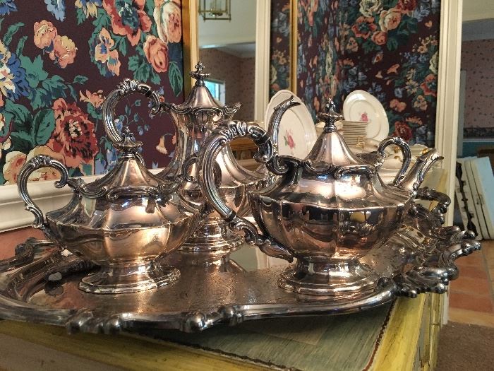 Reed and Barton "Victorian" 5 pc. Silverplate Coffee Service Set,  as is.
