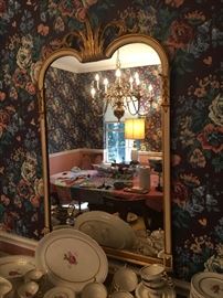 Vintage gilt and ivory mirror