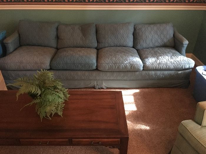 Suniland vintage MCM sofa 8ft as is original fabric faded but good bones