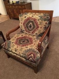 Oversized Arm Chair with Distressed Textile fabric 