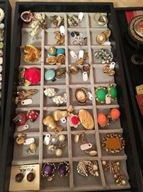 Pins, brooches and earrings