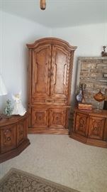 ARMOIRE AND SIDE TABLES