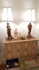 SERVER, FIGURAL LAMPS AND MISC.