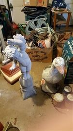 CONCRETE GOOSE / DUCK AND GARAGE ITEMS
