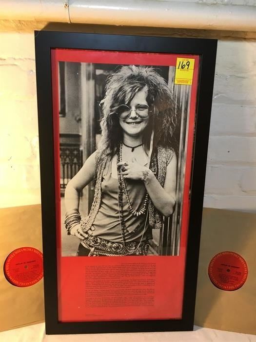 Janis Joplin Framed Print with Albums and Narrative by Clive Davis