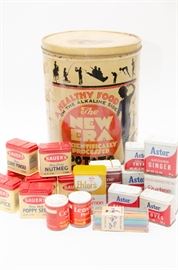 Vintage Potato Chip Can & Spice Containers http://www.ctonlineauctions.com/detail.asp?id=668237