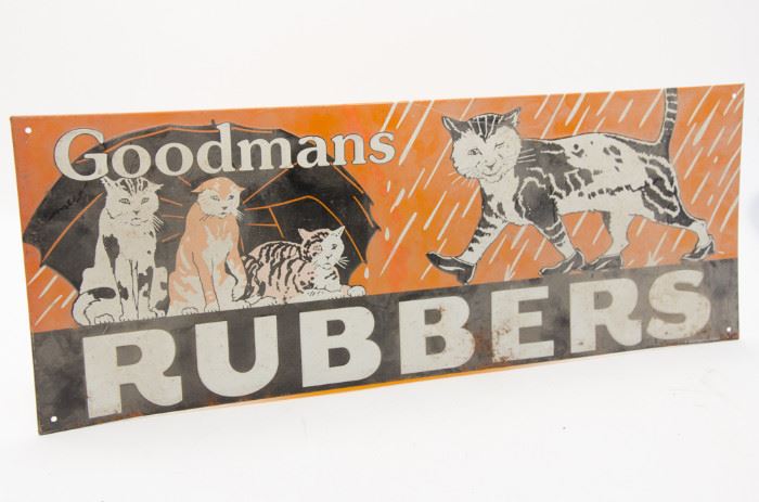 Goodmans Rubbers Vintage Advertising Sign http://www.ctonlineauctions.com/detail.asp?id=668255