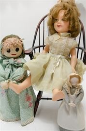 Vintage Shirley Temple Ideal Doll, Wooden Chair  http://www.ctonlineauctions.com/detail.asp?id=668269