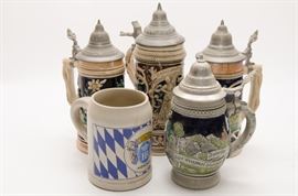  Vintage German Steins http://www.ctonlineauctions.com/detail.asp?id=668282